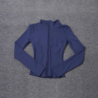 Women Sport Jacket Long Sleeve Shirt Workout Coat Gym Training Clothing Yoga Sportswear Mica.Wish_23Business