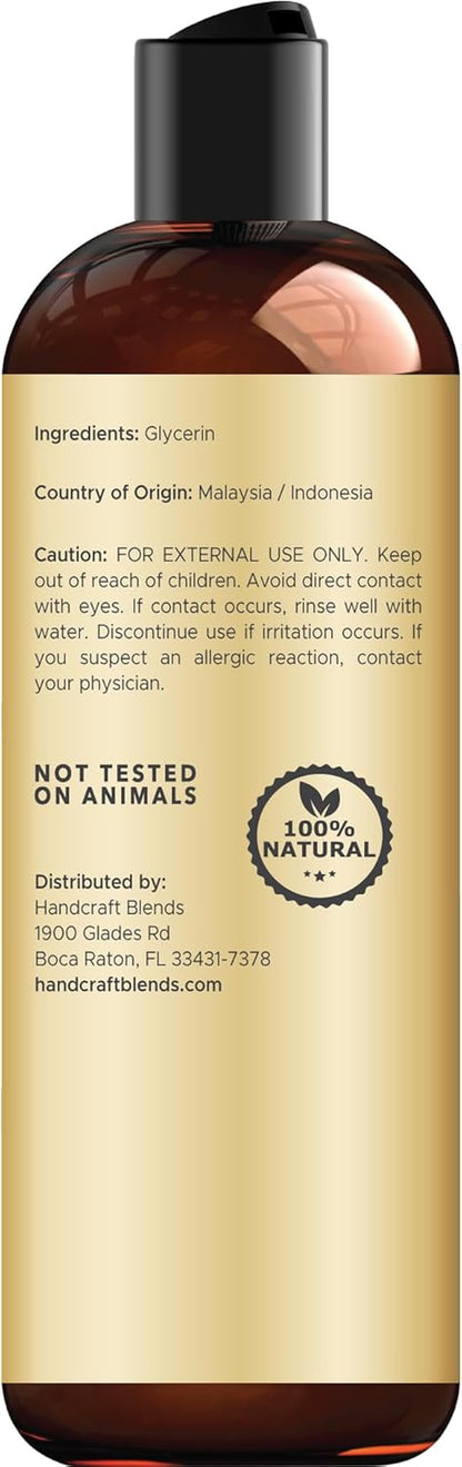 100% Pure and Natural Vegetable Glycerin - Premium Grade Oil for DIY Skin and Hair Care - 8 Fl Oz