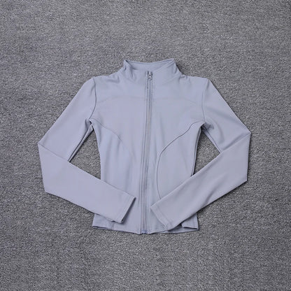 Women Sport Jacket Long Sleeve Shirt Workout Coat Gym Training Clothing Yoga Sportswear Mica.Wish_23Business