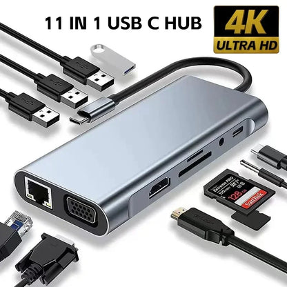 USB C Hub USB Splitter 8 in 1 USB Extender with 4 USB Port 1 USBC Port TF/SD Card Reader Audio Output Compatible for MacBook Mica.Wish_23Business
