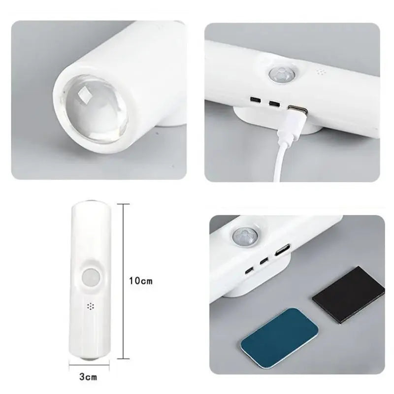 Smart Motion Sensor Spotlight with Adjustable Modes, 1500mAh Battery, USB-C Charging, and Magnetic Installation for Living Rooms, Bathrooms, and Bedrooms
