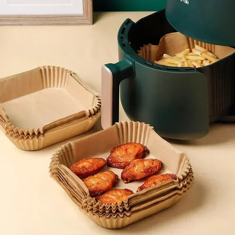 50/100PCS Air Fryer Disposable Paper Square Round Baking Paper Barbecue Plate NonStick Mat Kitchen Oven Oil Absorbing Paper Tool Mica.Wish_23Business