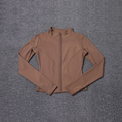 Women Sport Jacket Long Sleeve Shirt Workout Coat Gym Training Clothing Yoga Sportswear Mica.Wish_23Business