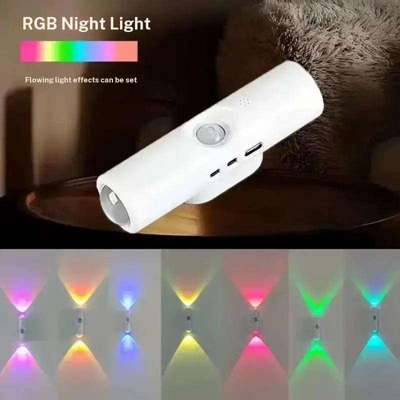 Smart Motion Sensor Spotlight with Adjustable Modes, 1500mAh Battery, USB-C Charging, and Magnetic Installation for Living Rooms, Bathrooms, and Bedrooms