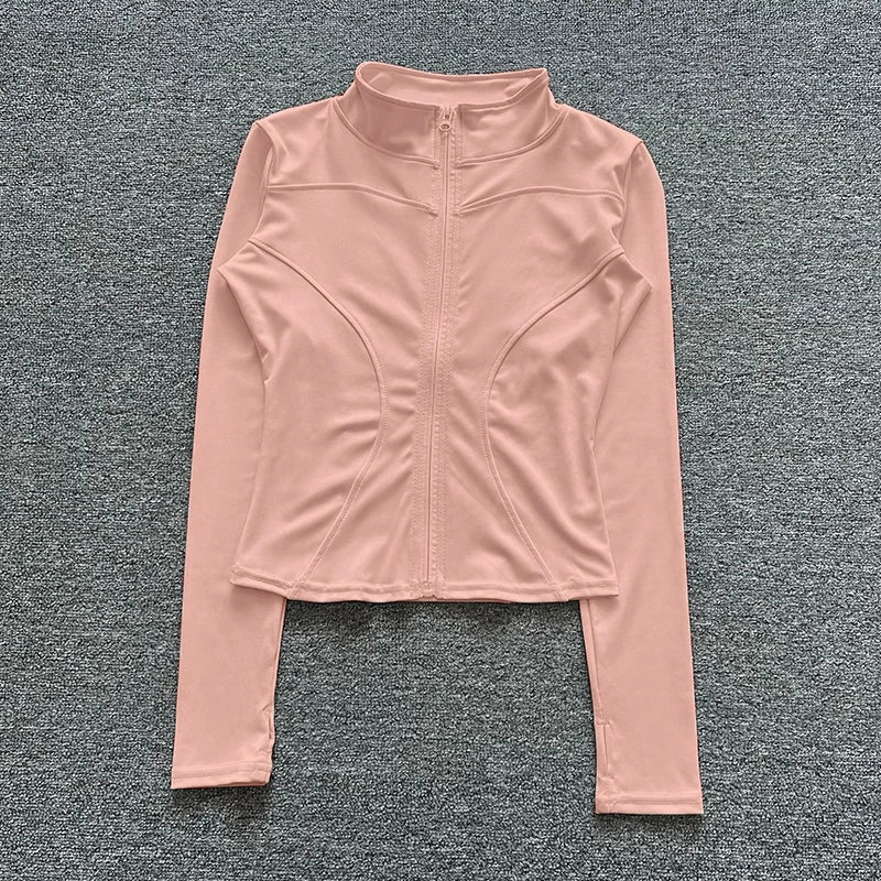 Women Sport Jacket Long Sleeve Shirt Workout Coat Gym Training Clothing Yoga Sportswear Mica.Wish_23Business