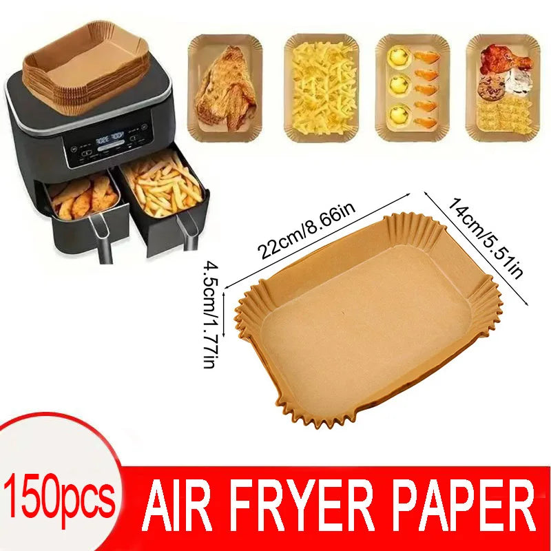 50/100PCS Air Fryer Disposable Paper Square Round Baking Paper Barbecue Plate NonStick Mat Kitchen Oven Oil Absorbing Paper Tool Mica.Wish_23Business